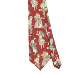 Front Front Detail of Vintage 1990's Alice In Wonderland Cartoon Patterned Tie
