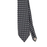 Front Front Detail of Vintage 1990's Robert Talbott Flowers Geometric Patterned Tie