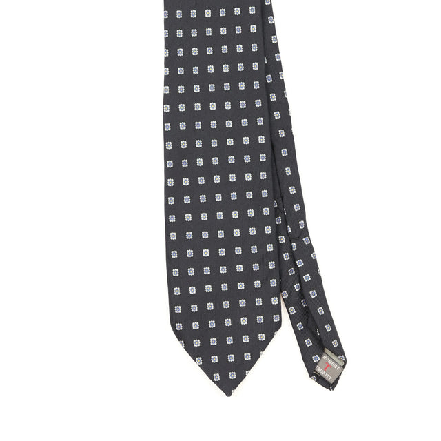 Front Front Detail of Vintage 1990's Robert Talbott Flowers Geometric Patterned Tie
