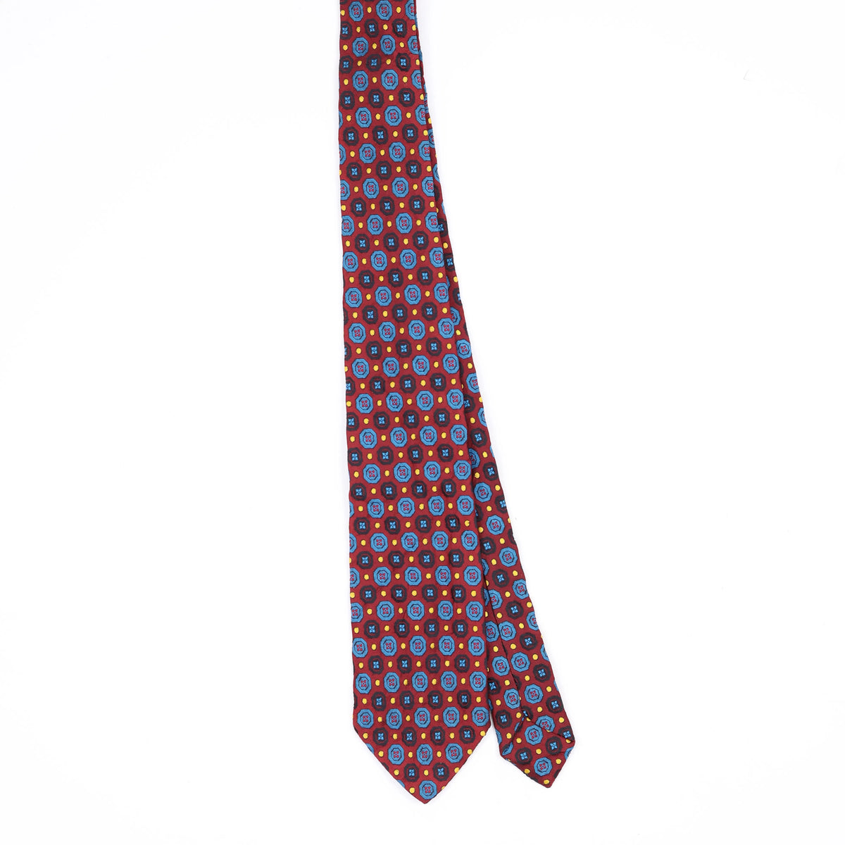 Front Front of Vintage 1980's Foulard Geometric Patterned Tie