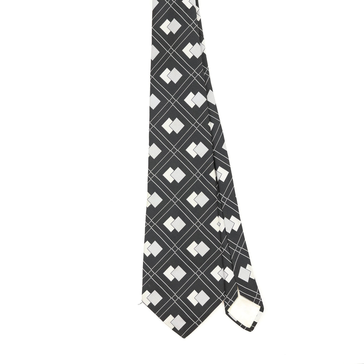 Front Front of Vintage 1980's Nina Ricci Geometric Patterned Tie
