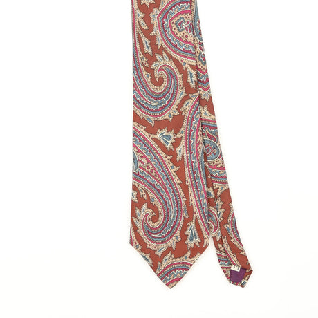 Front Front Detail of Vintage 1990's Paisley Patterned Tie