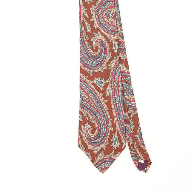 Front Front Detail of Vintage 1990's Paisley Patterned Tie