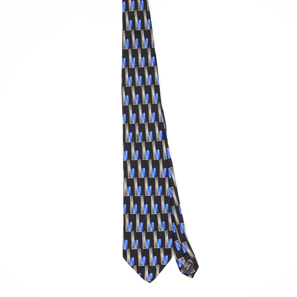 Front Front of Vintage 1990's Rectangles Geometric Patterned Tie