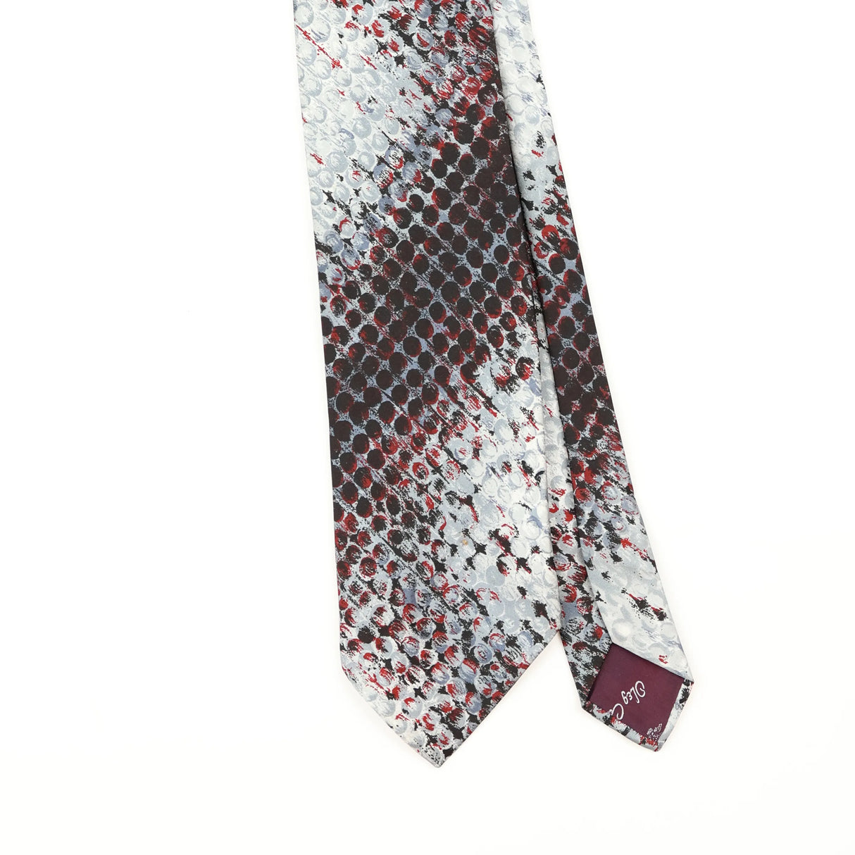 Front Front Detail of Vintage 1980's Oleg Cassini Snakeskin Animal Print Patterned Tie