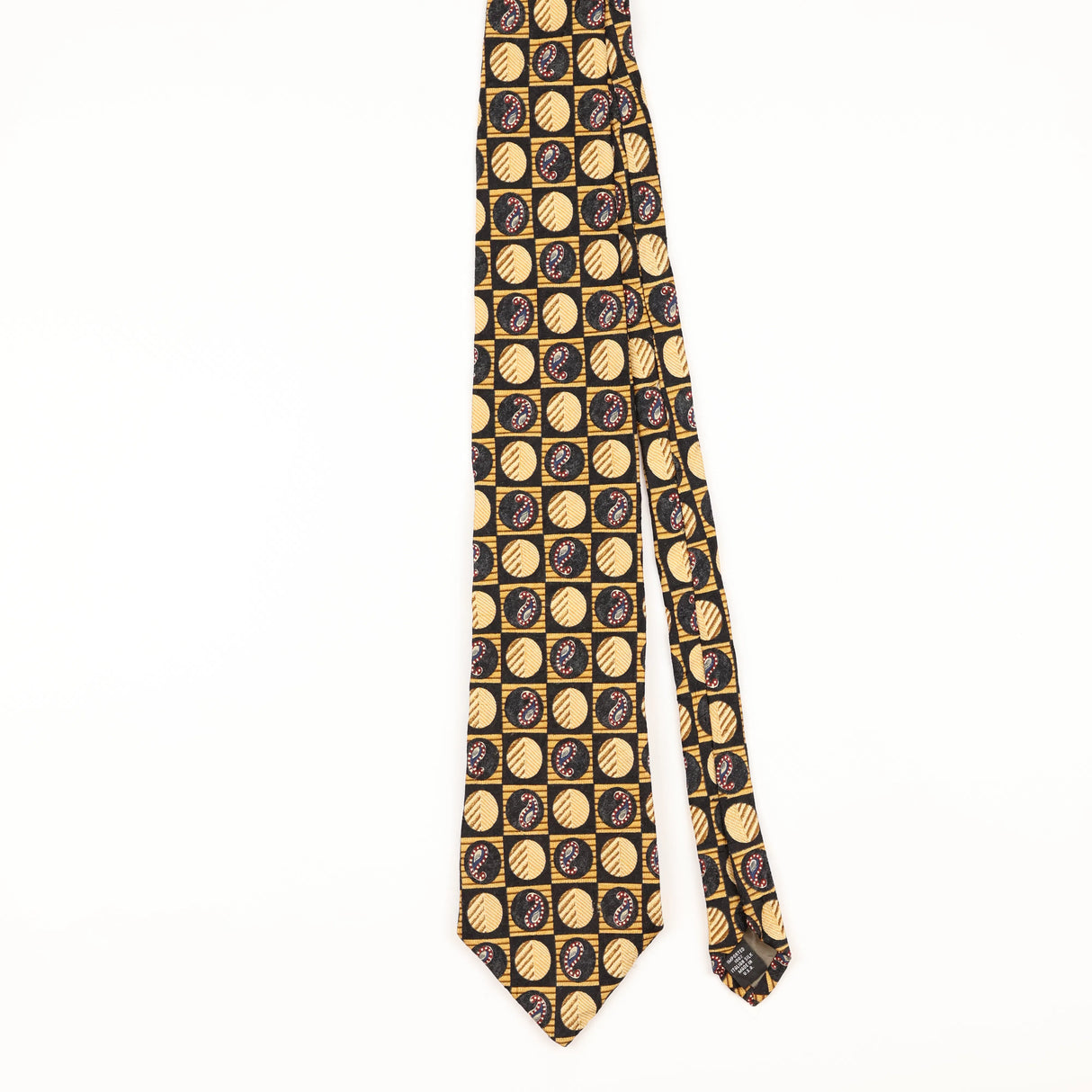Front of Vintage 1990's Perry Ellis Geometric Patterned Tie