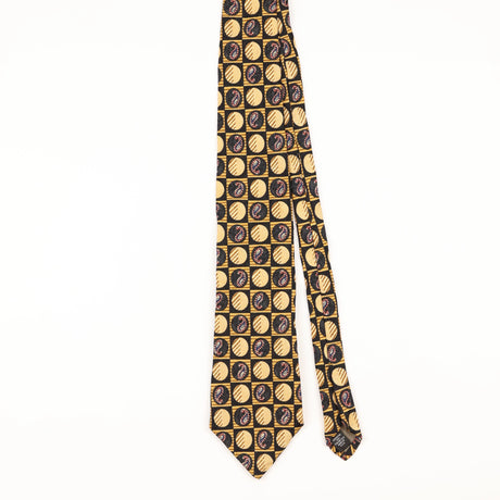 Front of Vintage 1990's Perry Ellis Geometric Patterned Tie