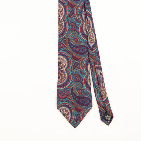 Front Detail of Vintage Claybrooke Paisley Patterned Tie