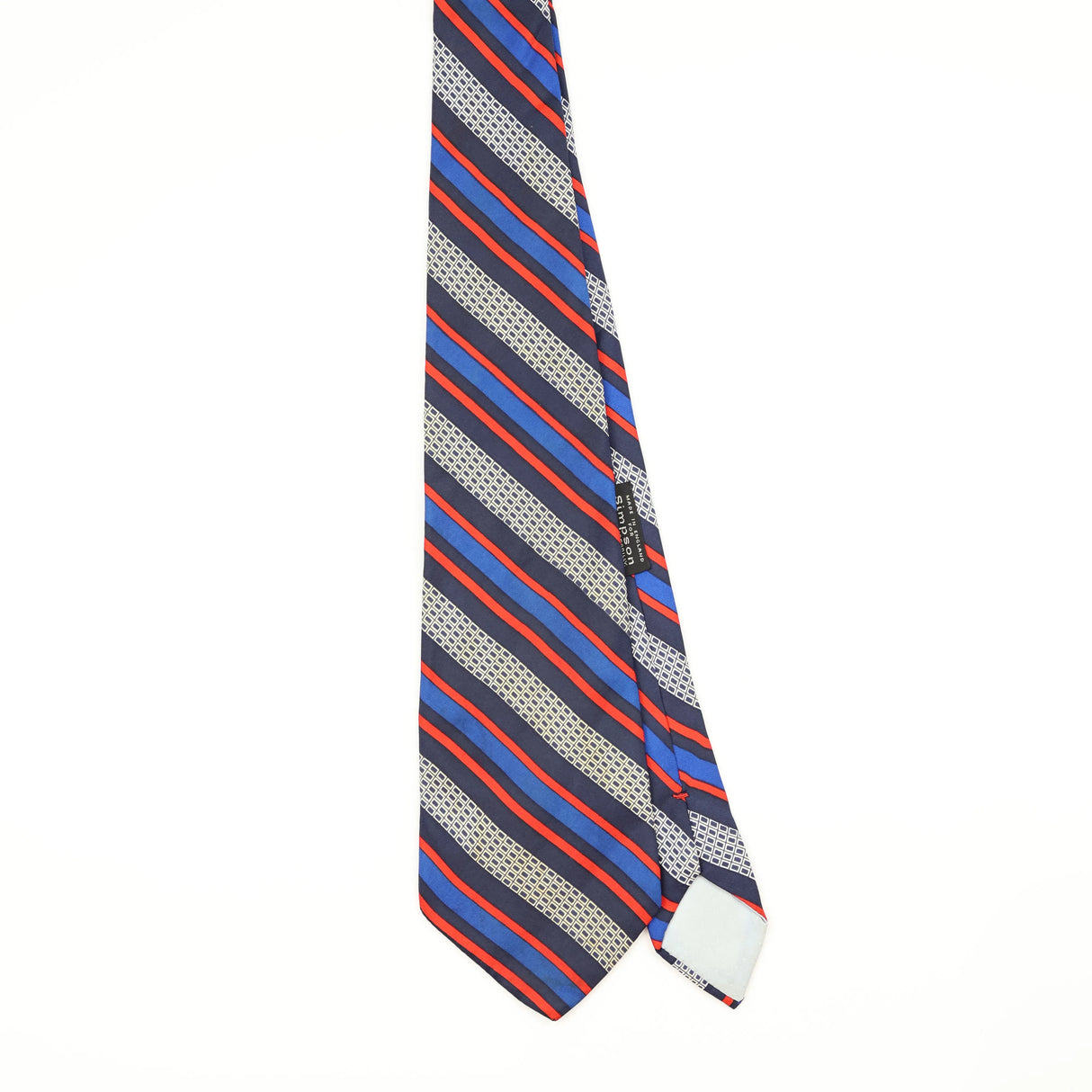 Front Front of Vintage 1980's Yves Saint Laurent Striped Patterned Tie