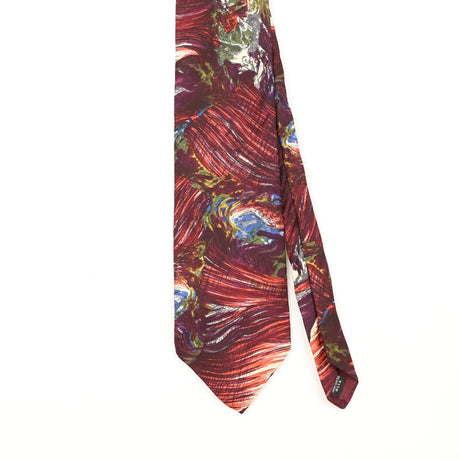 Front Front Detail of Vintage 1990's Enrico Coveri Abstract Patterned Tie
