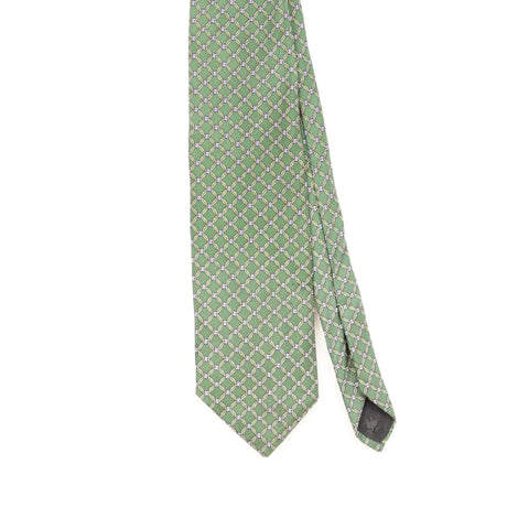 Front Front Detail of Vintage 1990's Brooks Brothers Geometric Patterned Tie