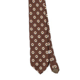 Front Front Detail of Vintage 1980's Foulard Geometric Patterned Tie