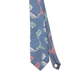 Front Front Detail of Vintage 1990's Oscar De La Renta Floral Patterned Tie