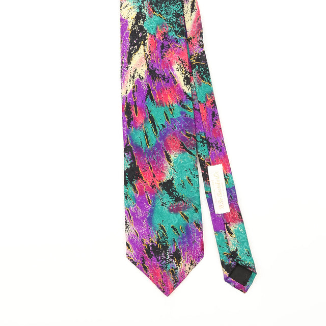 Front Detail of Vintage 1980's Abstract Patterned Tie