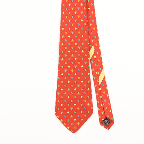 Front Detail of Vintage Salvatore Ferragamo Geometric Patterned Tie
