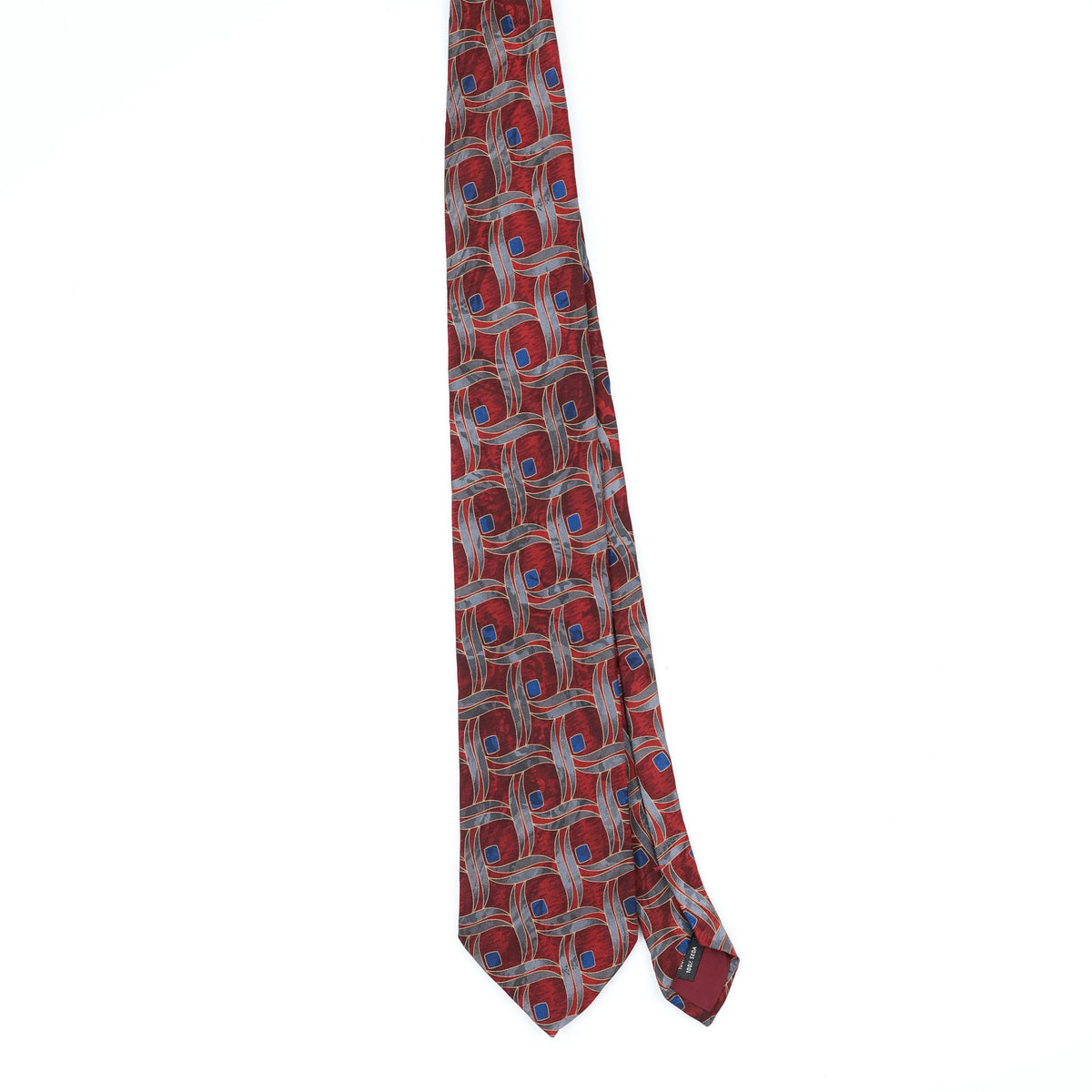 Front Front of Vintage 1990's J.Ferrar Geometric Patterned Tie