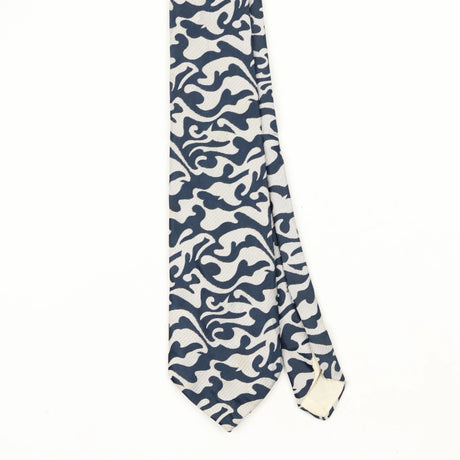 Front Front Detail of Vintage 1980's Trevira Abstract Patterned Tie