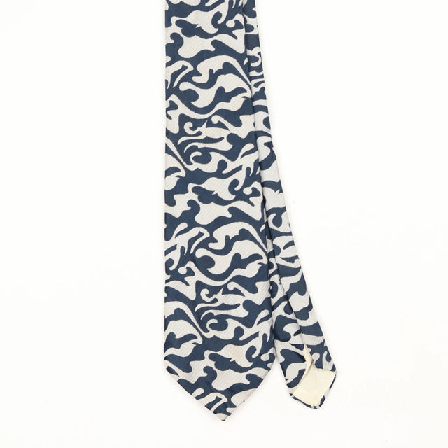 Front Front Detail of Vintage 1980's Trevira Abstract Patterned Tie