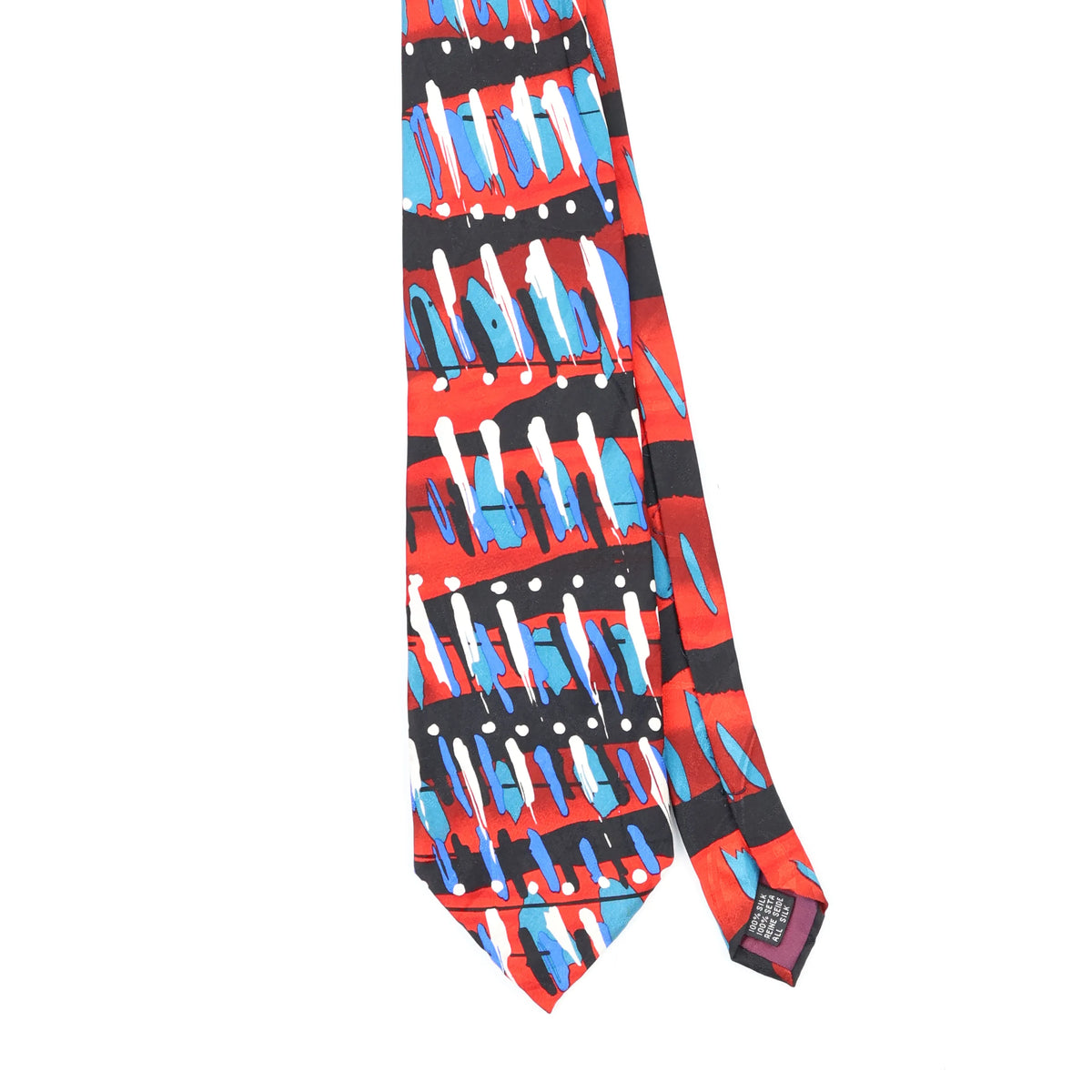 Front Front Detail of Vintage 1990's Pitti Uomo Moda Abstract Patterned Tie