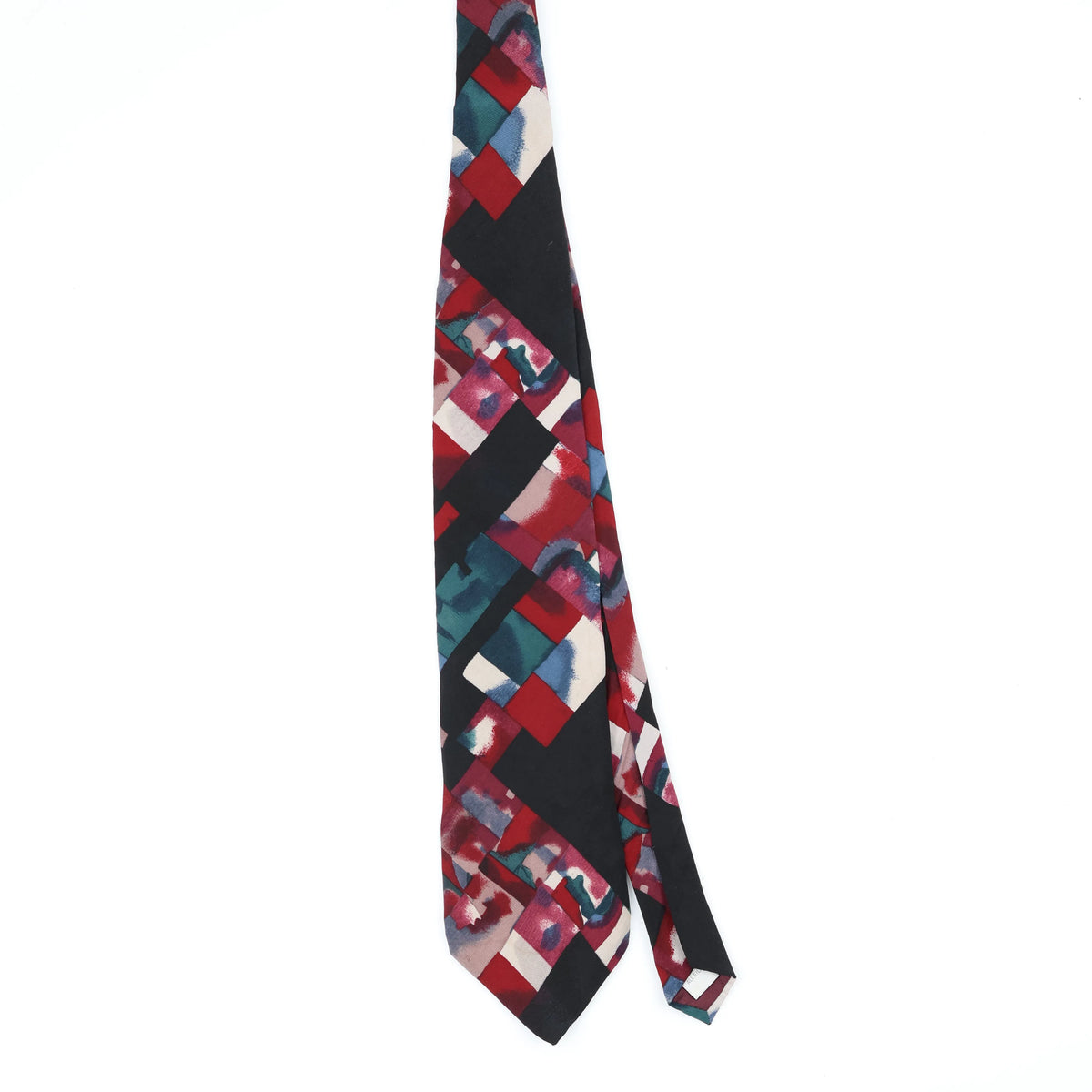 Front Front of Vintage 1990's Van Heusen Watercolour Abstract Patterned Tie