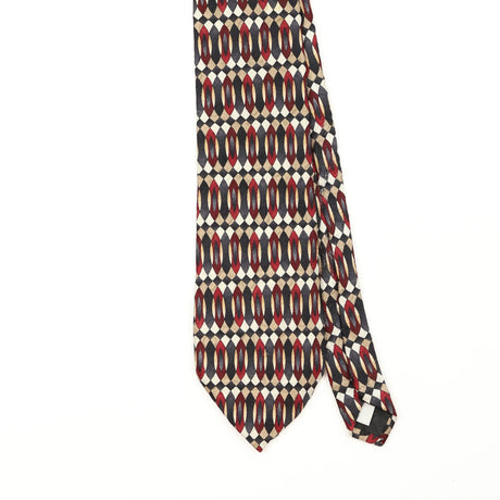 Front Front Detail of Vintage 1990's Pierre Cardin Geometric Patterned Tie