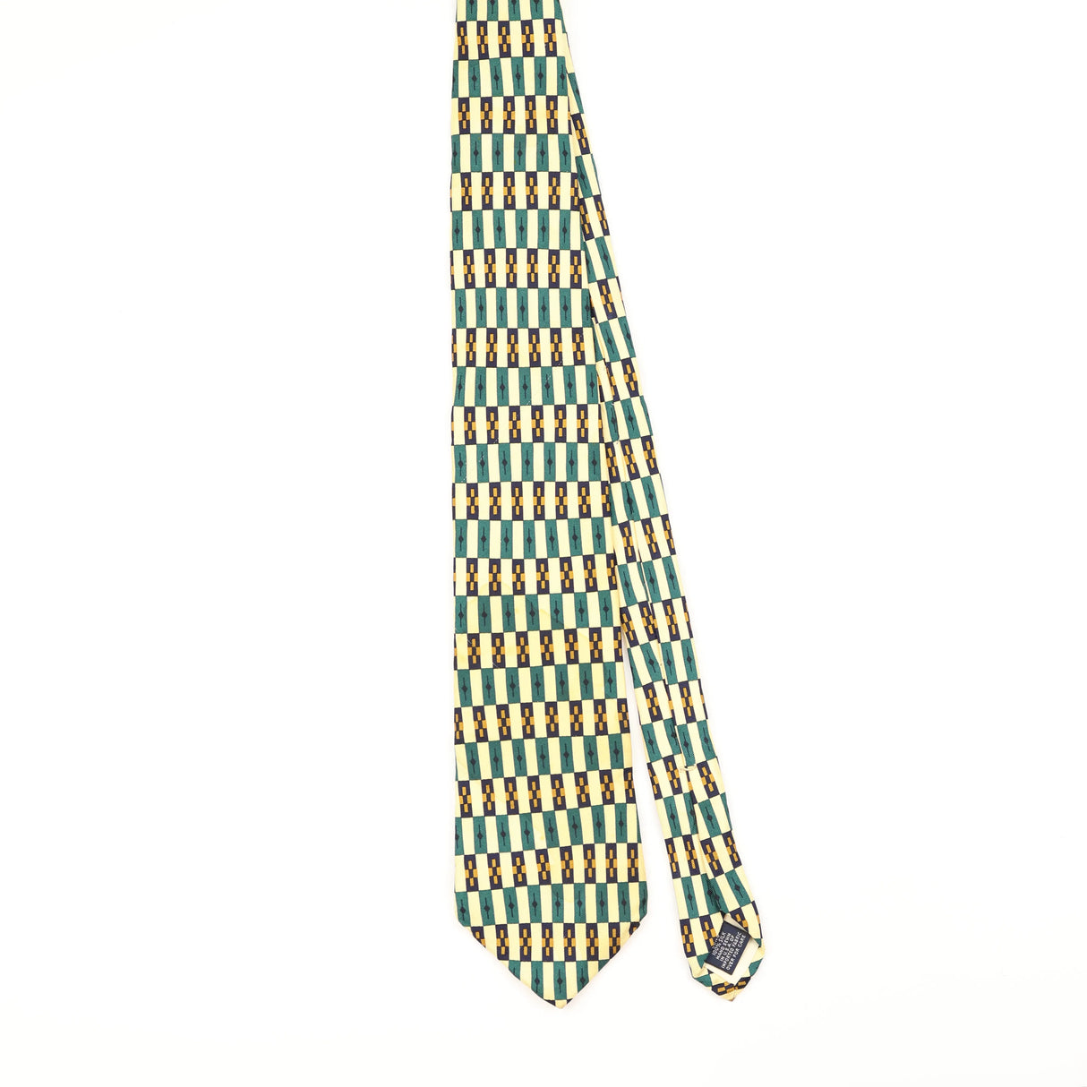 Front of Vintage 1990's Lands' End Geometric Patterned Tie