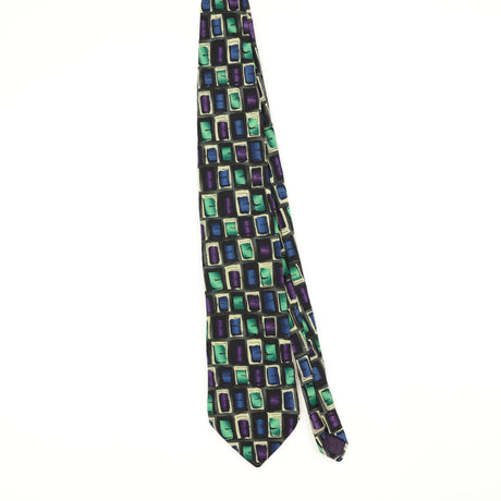 Front Front of Vintage Jerry Garcia New York Geometric Patterned Tie