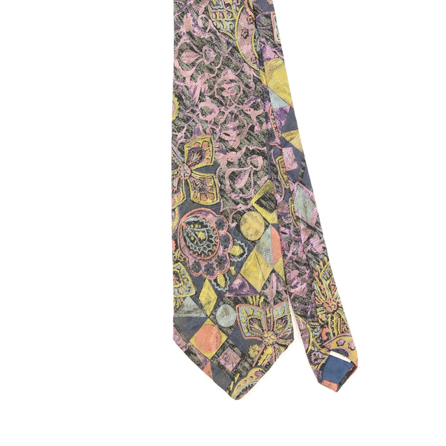 Front Detail of Vintage 1990's Abstract Patterned Tie