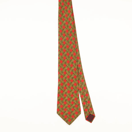 Front of Vintage 1990's Lanvin Geometric Patterned Tie