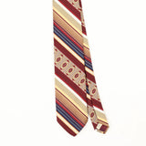 Front Front Detail of Vintage 1980's Striped Patterned Tie