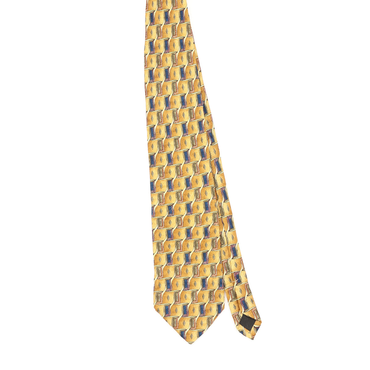Front Front of Vintage 1990's Ferrell Reed Geometric Patterned Tie