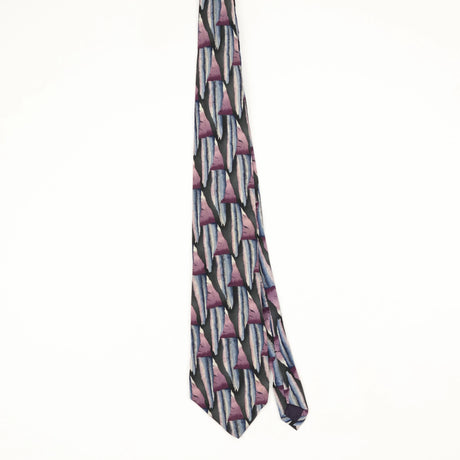 Front Front of Vintage 1990's Jerry Garcia Landscape Abstract Patterned Tie