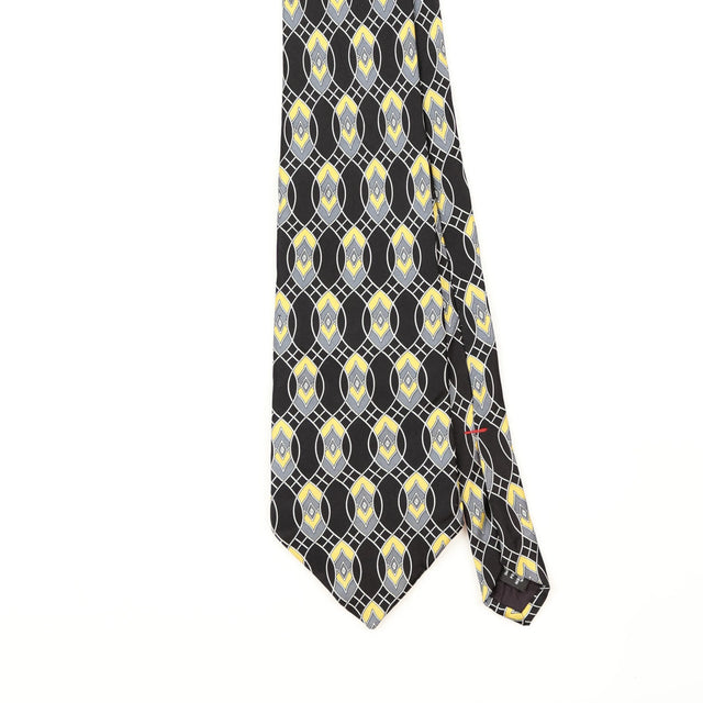 Front Front Detail of Vintage 1990's Geometric Patterned Tie