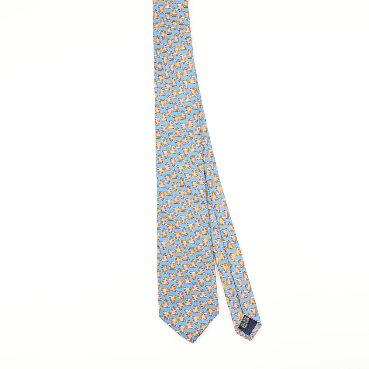 Front of Vintage 1990's Thomas Pink Geometric Patterned Tie