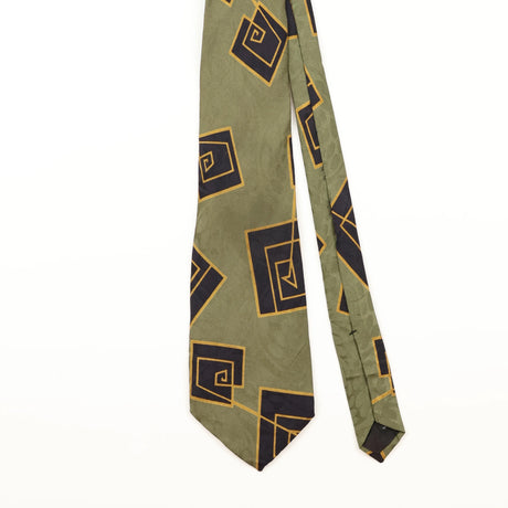 Front Detail of Vintage 1990's Martin Wong Abstract Patterned Tie