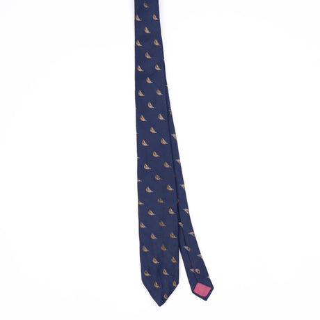 Front Front of Vintage 1980's Sailing Boats Geometric Patterned Tie