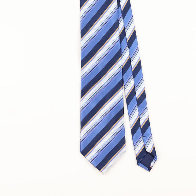 Front Detail of Vintage 1990's Christian Dior Striped Patterned Tie