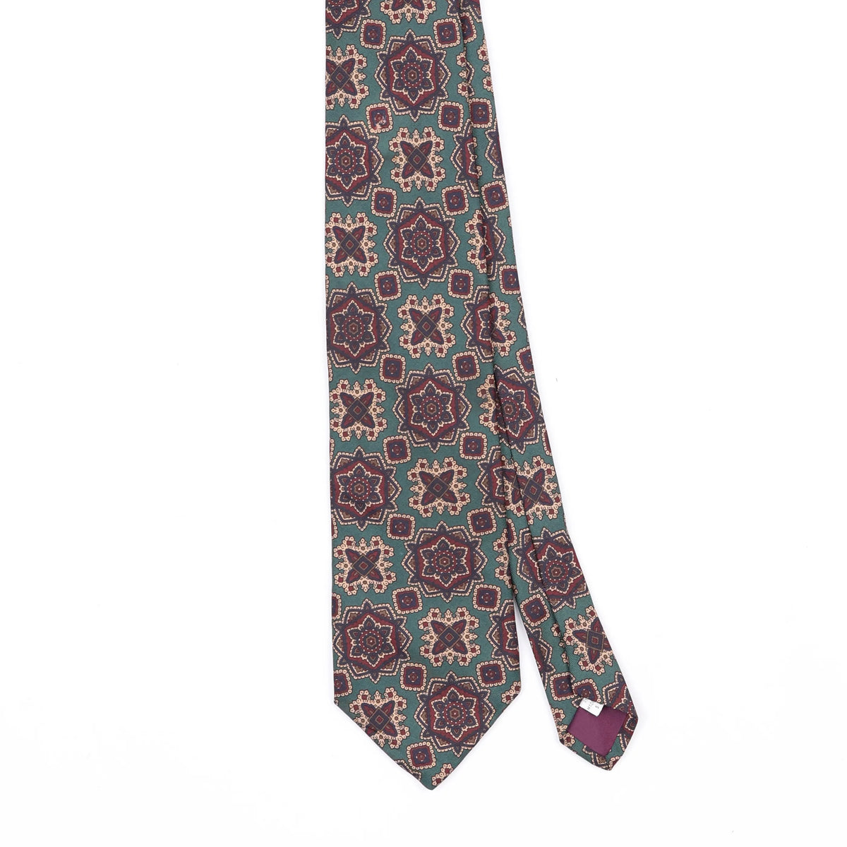 Front Front Detail of Vintage 1990's Evan Picone Mosaic Geometric Patterned Tie