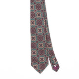 Front Front Detail of Vintage 1990's Evan Picone Mosaic Geometric Patterned Tie