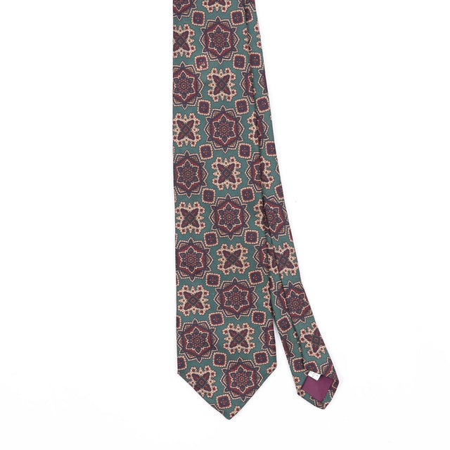 Front Front Detail of Vintage 1990's Evan Picone Mosaic Geometric Patterned Tie