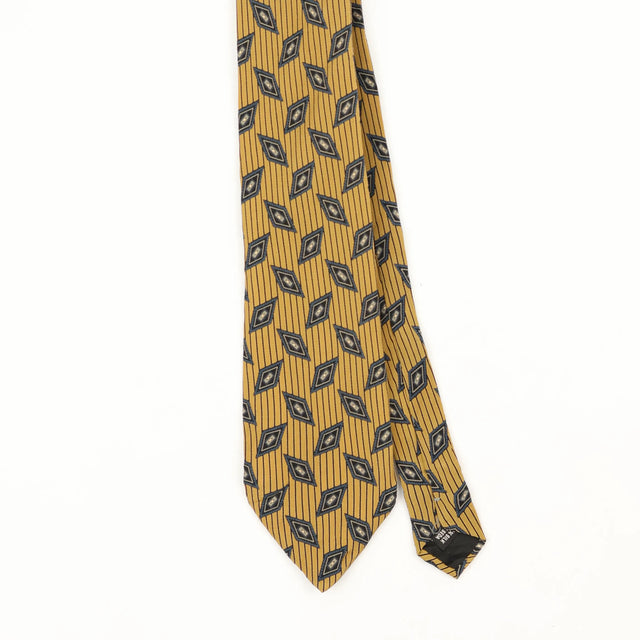 Front Front Detail of Vintage 1990's Diamonds Geometric Patterned Tie