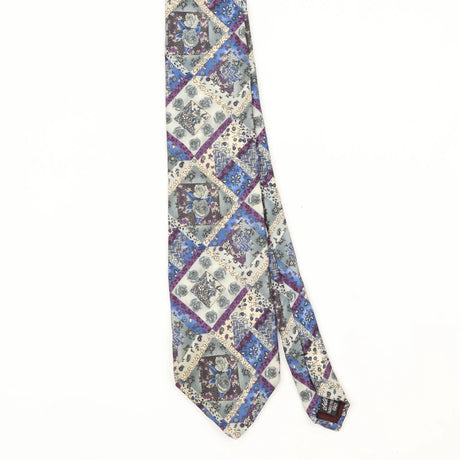 Front Front Detail of Vintage 1990's Geometric Patterned Tie