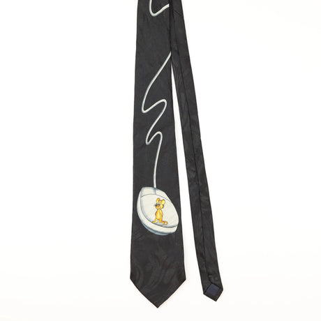 Front of Vintage Steven Harris Computer Mouse Cartoon Patterned Tie