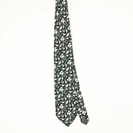 Front Front of Vintage 1990's Fratelli Waves Geometric Patterned Tie