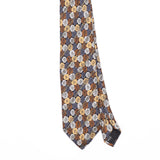 Front Front Detail of Vintage 1990's Circles Geometric Patterned Tie