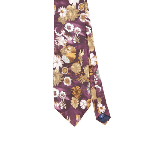 Front Front Detail of Vintage 1990's Stafford Flowers Floral Patterned Tie