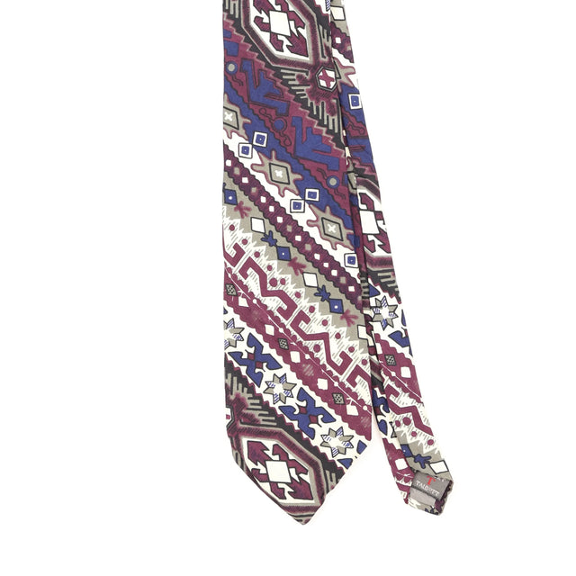 Front Front Detail of Vintage 1990's Robert Talbott Geometric Patterned Tie