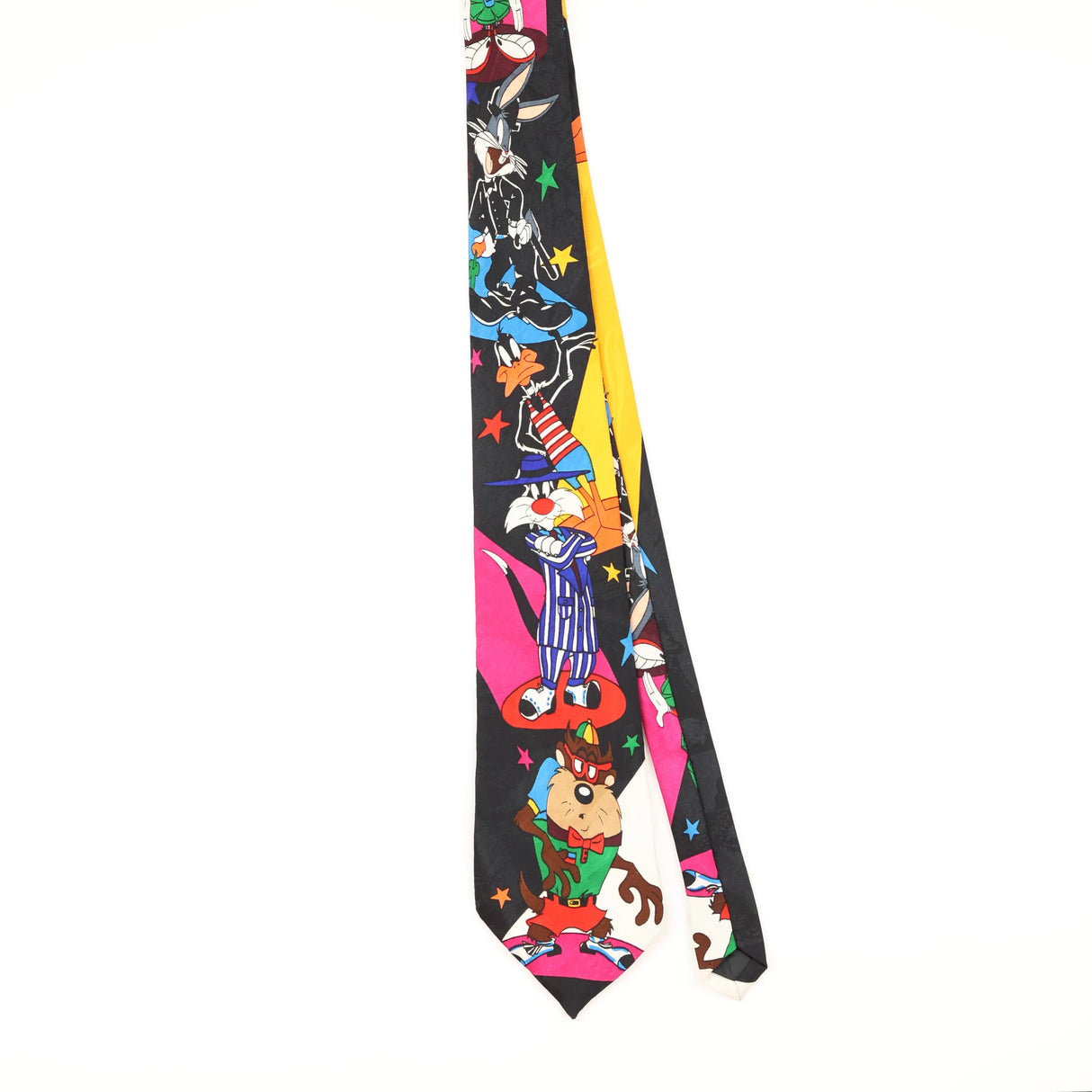 Front of Vintage 1990's Looney Tunes Cartoon Patterned Tie