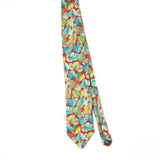 Front Front of Vintage 1990's Enrico Coveri Leaves Floral Patterned Tie