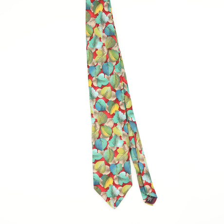 Front Front of Vintage 1990's Enrico Coveri Leaves Floral Patterned Tie